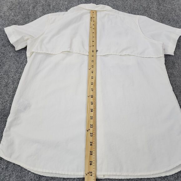Columbia PFG Shirt Womens Medium White Coors Light CCMF Short Sleeve Hiking Vent - Picture 6 of 16